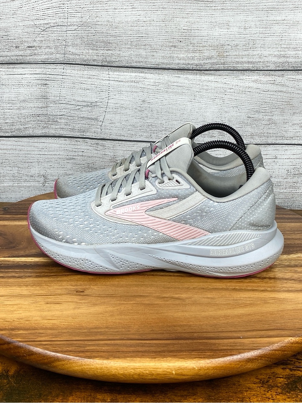 Brooks Adrenaline GTS 24 Alloy Grey Zephyr Pink Running Shoe Women’s Size 8 B